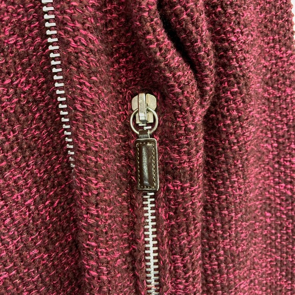 MAJE Burgundy Wool Moto Jacket - Picture 4 of 7